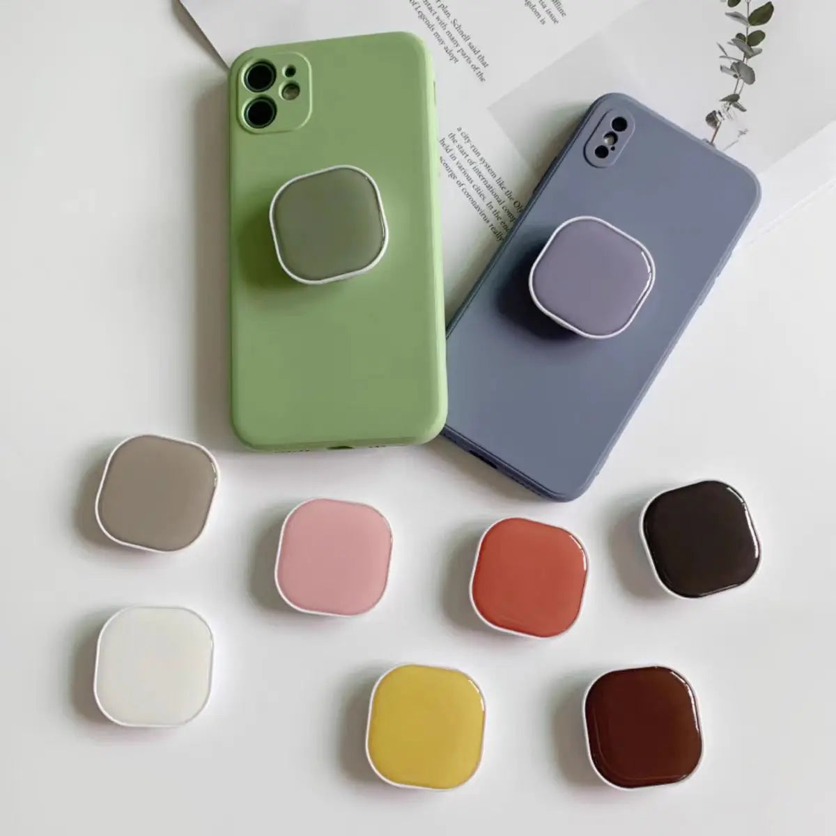 Cute Square Popping Sockets Grip Phone Holders Finger Ring Holder Griptok Stand Back Cover Clip Sticker Cellphone Accessories