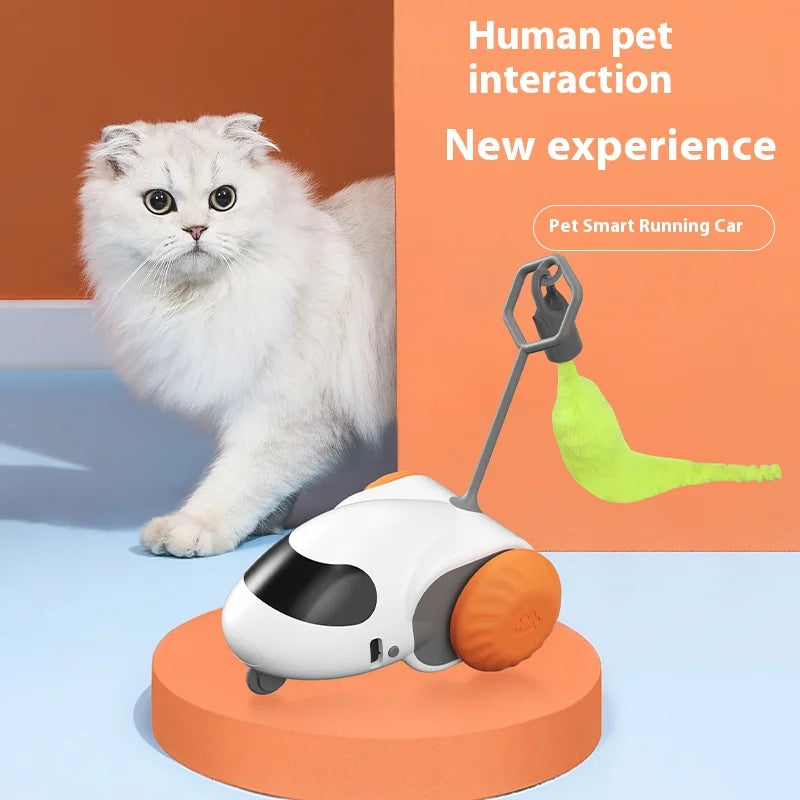 Smart Interactive Cat Toy Car Auto-Running Pet Vehicle with Obstacle Detection Durable for Indoor Cats Play