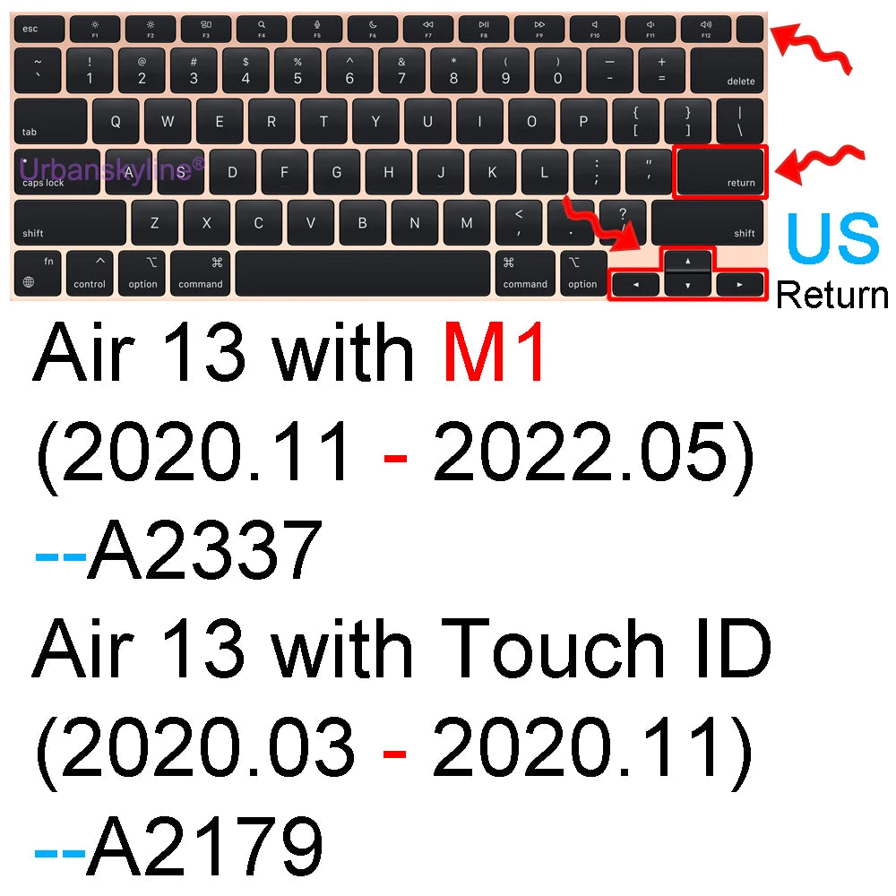 Keyboard Cover for Macbook Air 13 M3 15 Pro 14 M4 13 M2 16 Retina 11 Silicone Protector Skin Case A3113 A3114 A2681 A3401 A3185