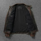 Vintage Black Brown Real Cowhide Genuine Leather Jacket Real Fur Men's Leather Jacket Bomber Men Leather Jacket Motorcycle Coat