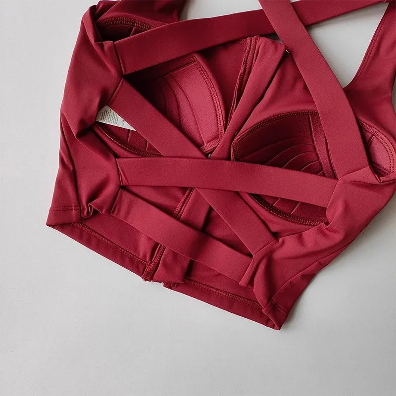 Women Fitness Underwear Yoga Bras cross Back Beauty Sports Bras Front Zippe Top Bra Sexy Breathable Underwear For Women Gym Top