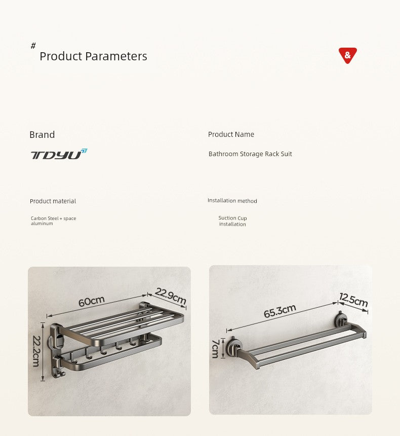 Drill-Free Shelf Bathroom Toilet Storage Hook Sucker