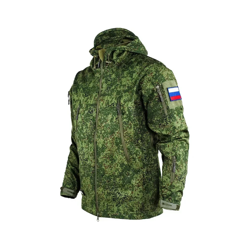 Tactcial Russia Uniform Jacket Outdoor Spring and Autumn Coat Rainproof Soft Shell Green Camouflage Assault Suit Mens Jacket
