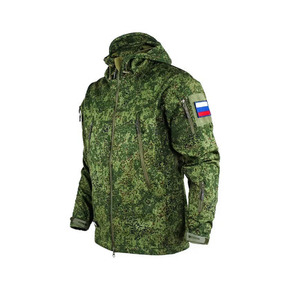 Tactcial Russia Uniform Jacket Outdoor Spring and Autumn Coat Rainproof Soft Shell Green Camouflage Assault Suit Mens Jacket