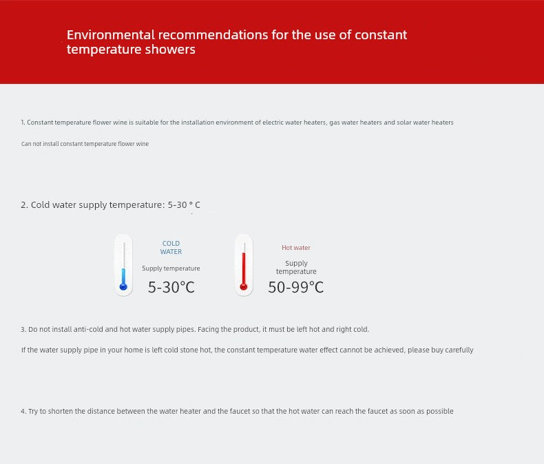 Copper Constant Temperature Black For Home Supercharged Shower Head