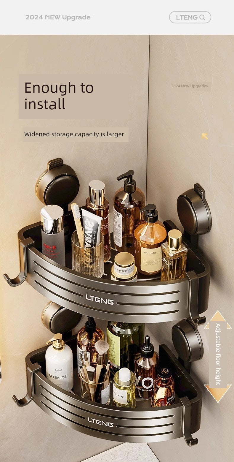 Suction Cup Towel Rack Punch-Free Toilet Bathroom Storage Rack Integrated Wall-Mounted Toilet Bath Storage Bath Towel Rack