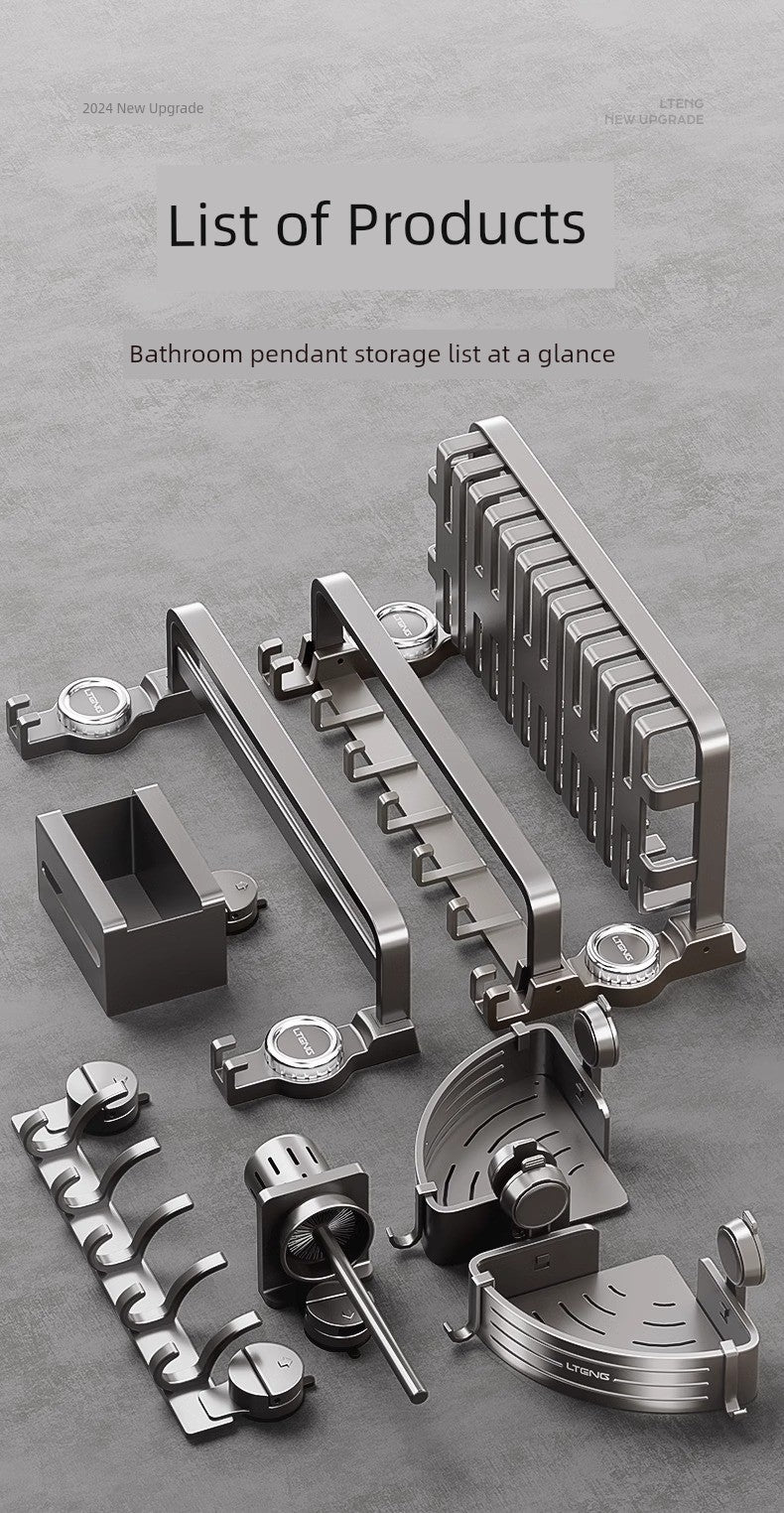 Suction Cup Towel Rack Punch-Free Toilet Bathroom Storage Rack Integrated Wall-Mounted Toilet Bath Storage Bath Towel Rack