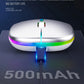 Wireless Mouse Bluetooth compatible 2.4GHz 1600DPI USB Rechargeable RGB Light Portable Mouse For Laptop Computer PC Macbook Game