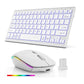 JOMAA Colors Backlit 2.4G Wireless Keyboard and Mouse Combo Rechargeable Bluetooth Keyboard for Windows Laptop