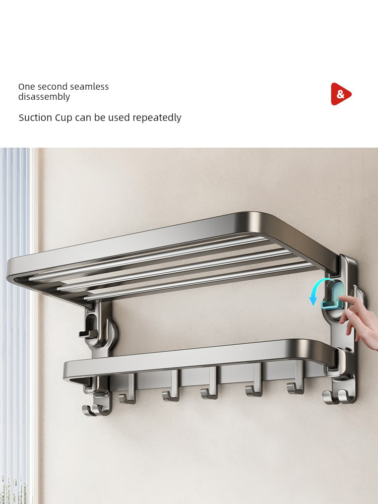 Drill-Free Shelf Bathroom Toilet Storage Hook Sucker
