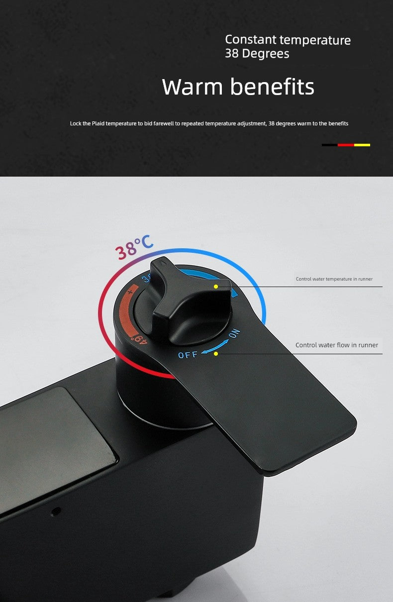 Copper Constant Temperature Black For Home Supercharged Shower Head