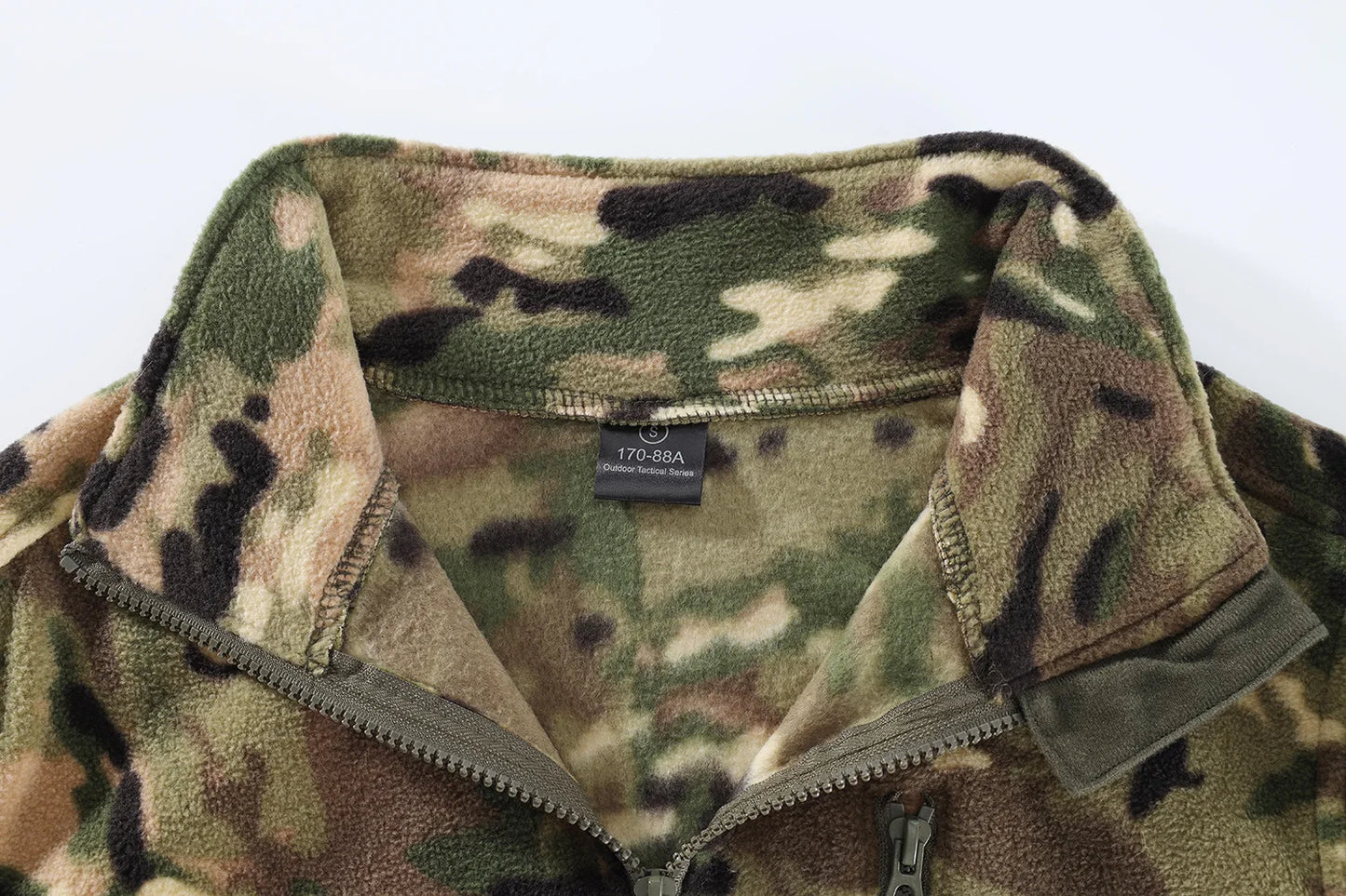 Mens Tactical Fleece Jacket Russian Camouflage US Military Work Coat Autumn Winter Outdoor Warm Zip Cardigan Jacket Inner Lining