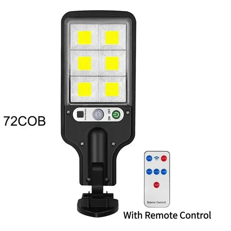 72/108 COB Sensor Solar Lights Outdoor LED Street Garden Solar Lamps 3Modes Waterproof Motion Sensor Remote Control Wall Light