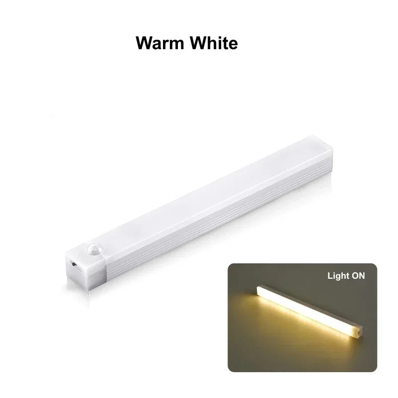 LED Motion Sensor Night Light Rechargeable Induction Bar Light Portable Cordless Magnetic Cabinet Lamp for Kitchen Room Bedside