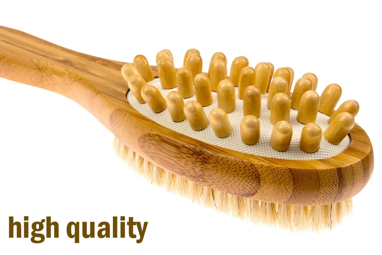 Double-sided Natural Bristle Bath Brush Exfoliating Wooden Body Massage Shower Brush SPA Woman Man Skin Care Dry Long Body Brush
