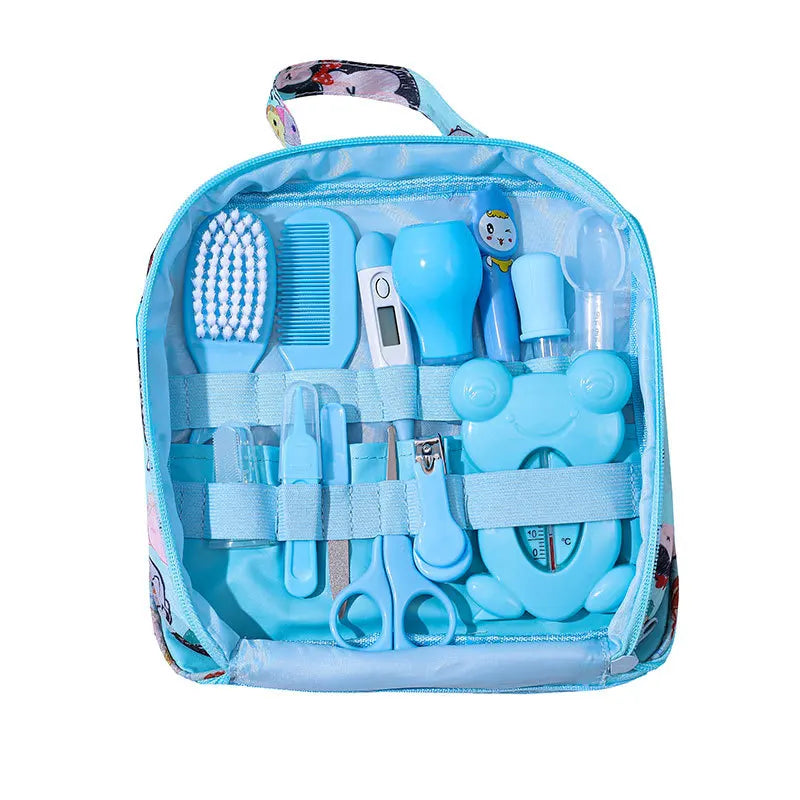 Baby Care Bag Set Baby Nose Suction Device Nail Clipper Thermometer 13 Piece Set Daily Cleaning and Care Kit Healthcare Kits