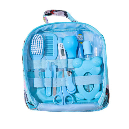 Baby Care Bag Set Baby Nose Suction Device Nail Clipper Thermometer 13 Piece Set Daily Cleaning and Care Kit Healthcare Kits