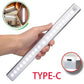 LED Motion Sensor Night Light Rechargeable Induction Bar Light Portable Cordless Magnetic Cabinet Lamp for Kitchen Room Bedside