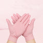 20/50/100PCS Pink Nitrile Gloves Disposable Latex Gloves Powder Free for Household Cleaning Beauty Salon Working Kitchen Gloves