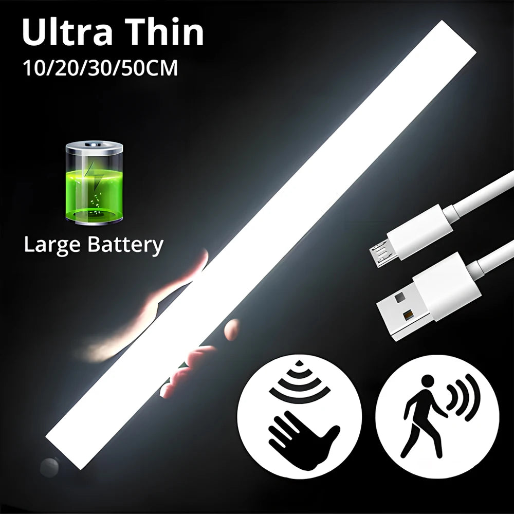 Motion Sensor Night Lights Wireless LED Lamp USB Rechargeable Magnetic For Wardrobe Room Closet Kitchen Aisle Tube Detector Bulb