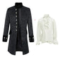 Medieval Vampire Cosplay Costume Steampunk Jacket Vest Coat Victorian Ghost Gothic Blazer Suits Stand Collar Trench Men's Shirt