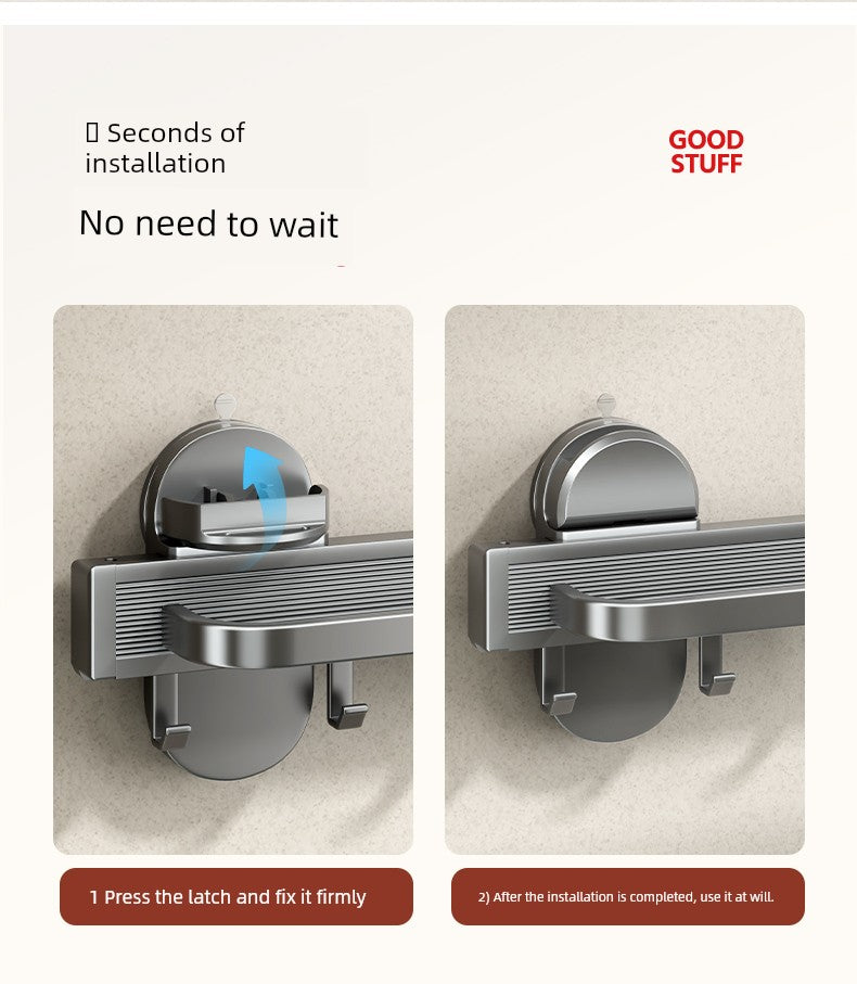 Retractable Bath Towel Rack Clothes Toilet Punch-Free Suction Cup