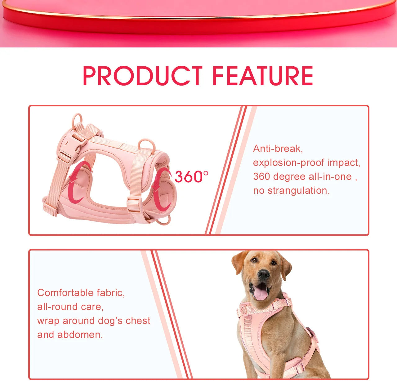 PVC Soft Pink Dog Harness Set And Leash Colar For Pet Dogs