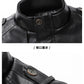 Men's Leather Jacket Autumn and Winter Windproof Standing Collar Motorcycle Tactical Warm Coat Casual Fashion Waterproof Jacket