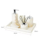 White Onyx Natural Marble Bathroom Accessories Luxury Soap Dispenser Cotton Swabs Container Reed diffuser Tray Bathroom Set