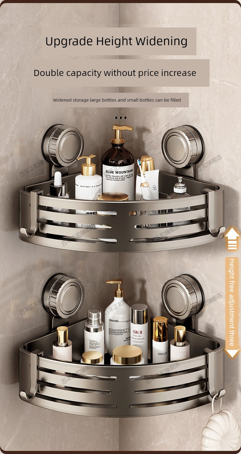 Suction Cup Towel Rack Bathroom Punch-Free Hanging Rod Bathroom Storage Rack Integrated Shower Room Toilet Storage Bath Towel Rack