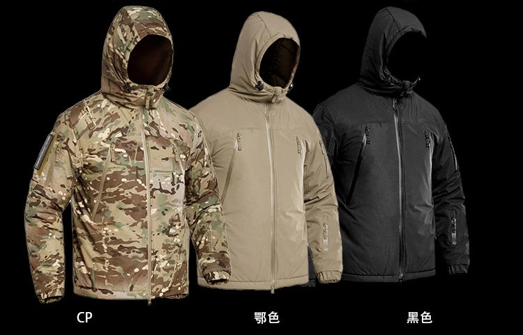 Mens Winter Tactical Jacket Army Field Camouflage Military Parka Coat Work Cotton Clothes Outdoor Warm Waterproof Hiking Jacket