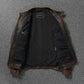 Vintage Black Brown Real Cowhide Genuine Leather Jacket Real Fur Men's Leather Jacket Bomber Men Leather Jacket Motorcycle Coat