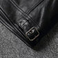 Vintage Black Brown Real Cowhide Genuine Leather Jacket Real Fur Men's Leather Jacket Bomber Men Leather Jacket Motorcycle Coat