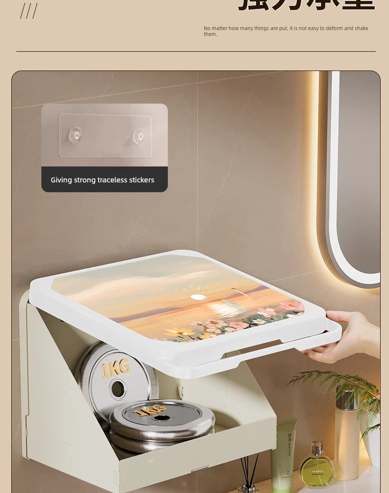 Mural Storage Box Clean Clothes Foldable Cabinet Bath