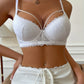 Contrasting lace push-up bras, comfortable and breathable cut-out bras, women's underwear