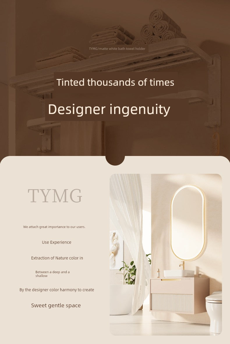 White Bathroom Wall-Mounted Toilet Towel Rack