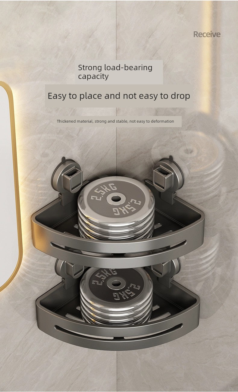 Suction Cup Punch-Free Corner Toilet Bathroom Storage Rack
