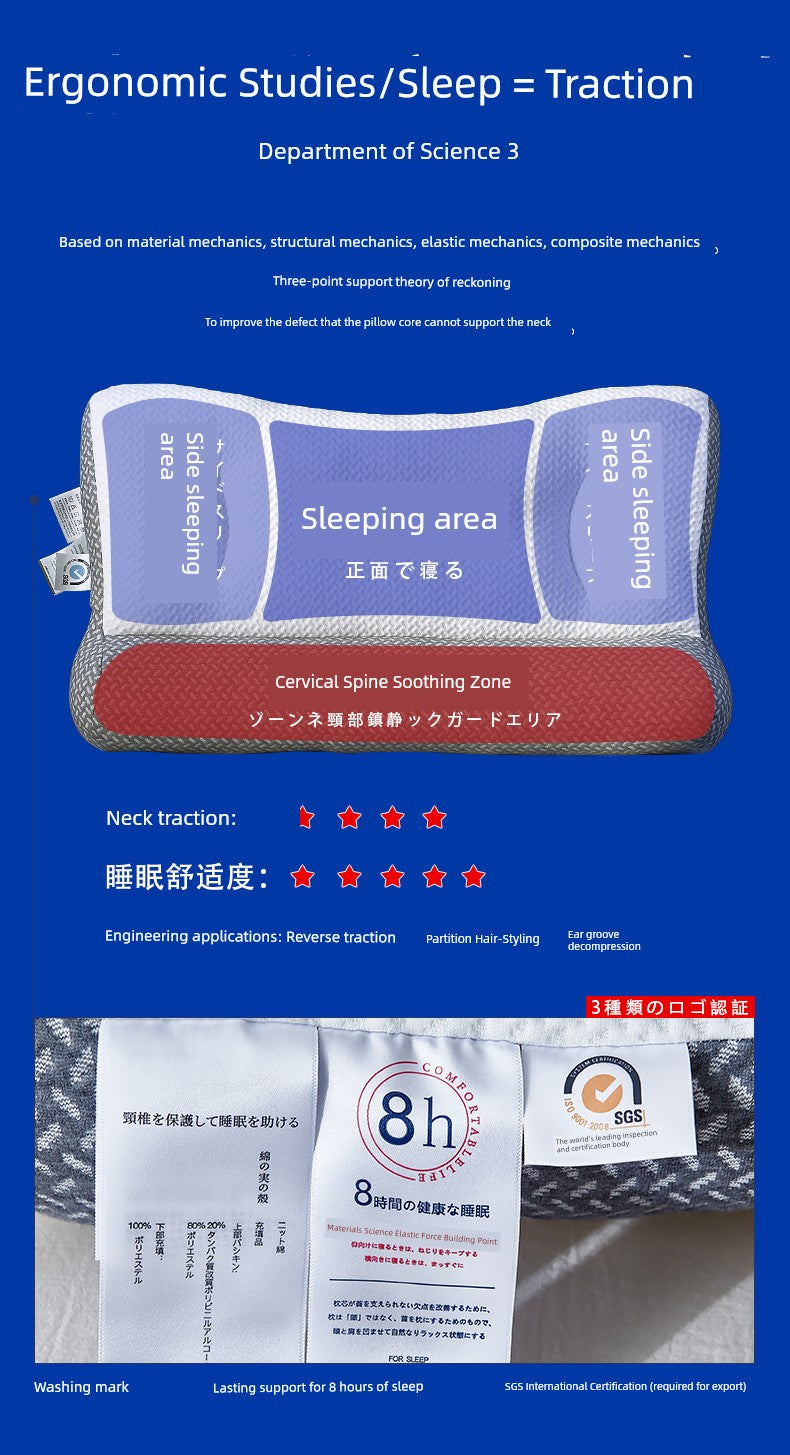 For Cervical Spine Pillow Cervical Support Improve Sleeping Support Stretch Straightening Reverse Bow Pillow One-Pair Package Sleep