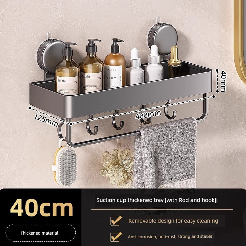 Suction Cup Punch-Free Corner Toilet Bathroom Storage Rack