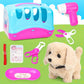 Pet Puppy Care Accessories with Dog  House -Simulated Brador Dog Call Plush Toy - Children Interactive Vet Clinic Doctor - Role