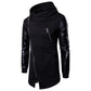 2025 Patchwork Leather Sleeve Fashion Black Tops Men Jacket Coat Spring Autumn Sweatshirt Slim Fit Pullover Tracksuits Masculino