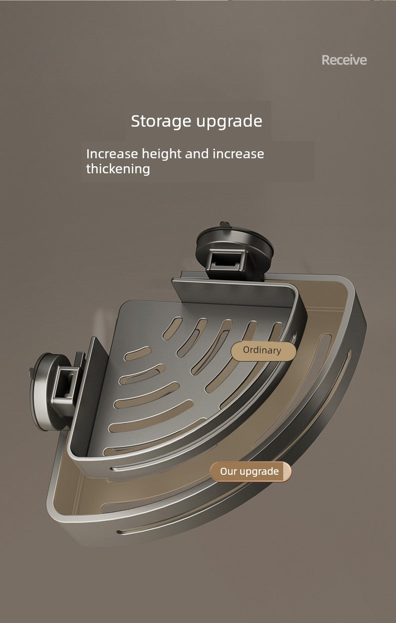 Suction Cup Punch-Free Corner Toilet Bathroom Storage Rack