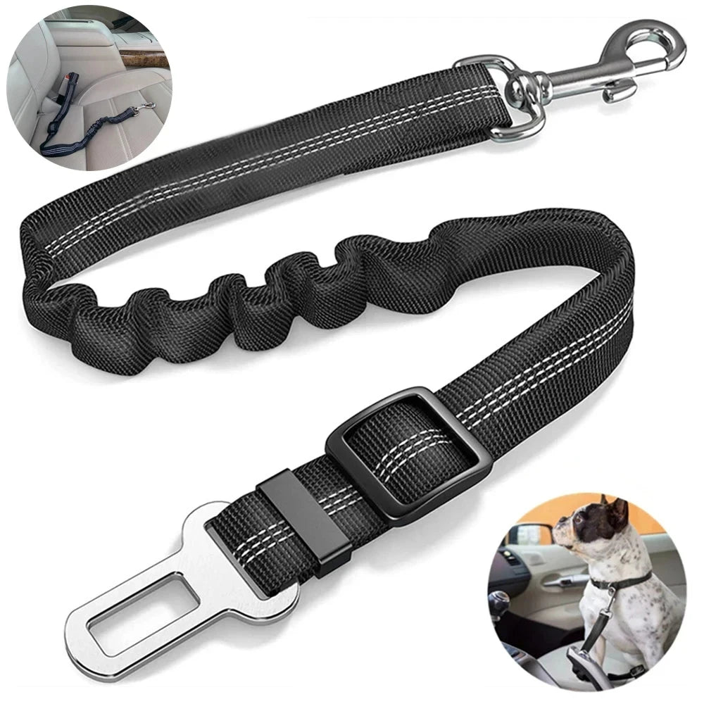 Dog Car Seat Belt Safety Protector Travel Pets Accessories Dog Leash Collar Breakaway Solid Car Harness