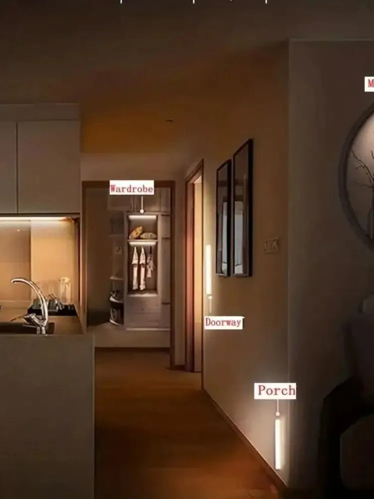 1pc Cabinet Light, Wireless Charging Motion Sensor LED Night Light, Hallway, Kitchen, Cabinet, Stairs, Wardrobe Home Decoration