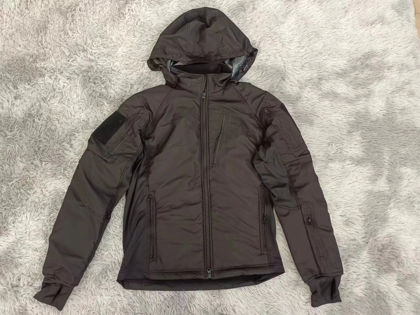 Mens CamouflageTactical Jacket Lightweight Cotton Clothes Autumn Winter Outdoor Waterproof Hooded Padded Coat Hiking Windbreaker