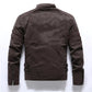 2024 New Men's Leather Washed Leather Jacket Motorcycle Plus Fleece Splicing European and American Men's Leather Coat
