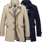 2025 Spring and Autumn men's coat Men's casual cotton Jacket men's mid-length trench coat men's jacket
