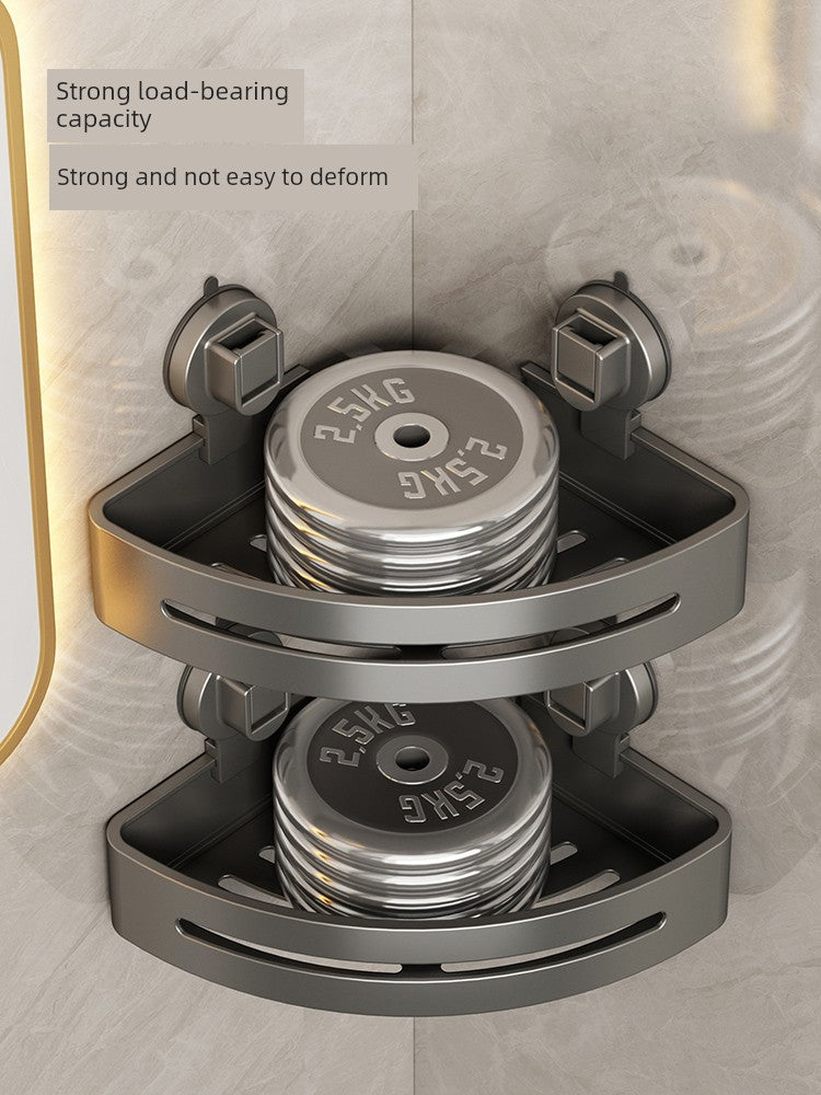 Suction Cup Punch-Free Corner Toilet Bathroom Storage Rack