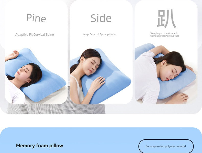 Banana Fruit Puff Memory Cotton Pillow Non-Pressure Stiff Neck Special Super Soft Cervical Support Improve Sleeping Pillowcase and Pillow Core
