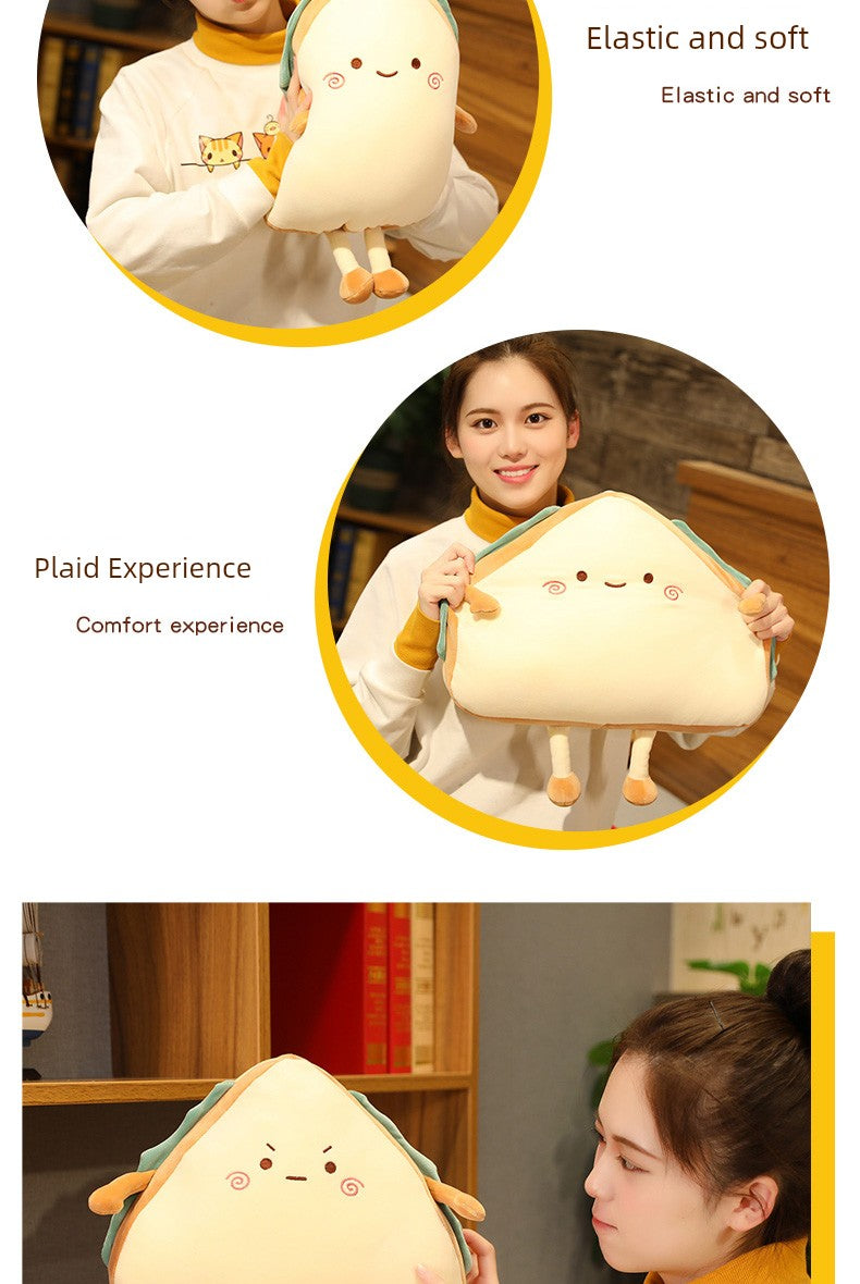 Cartoon Sandwich Pillow Bread Creative Food Nap Pillow Stylish Snack Rag Doll Cute Plush Doll